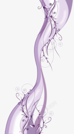 紫色装饰枝叶素材