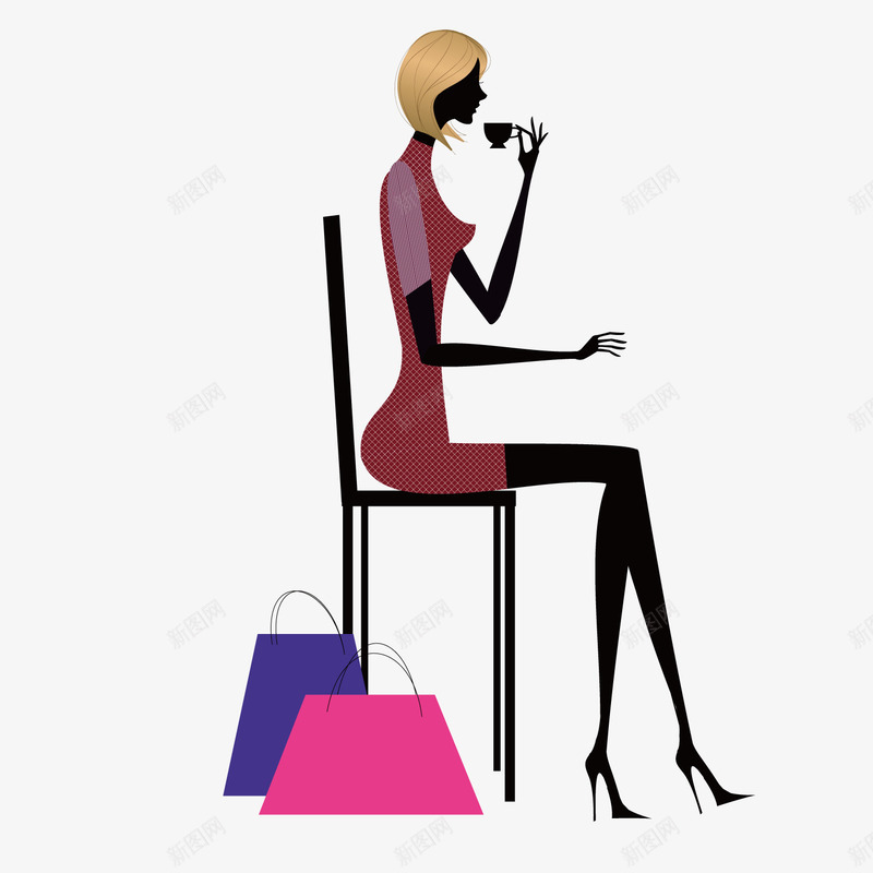 优雅的女人png免抠素材_88icon https://88icon.com 优雅 卡通 女人