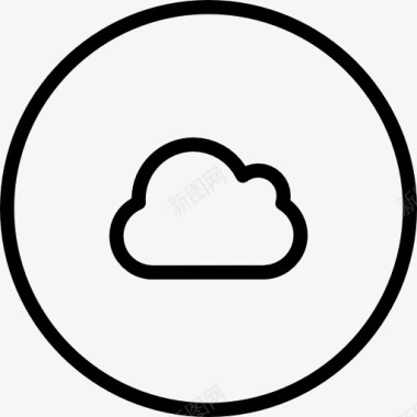 百度云互联网云符号的圆形按钮图标图标