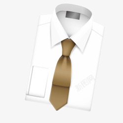 白色时尚商务衬衫领带素材