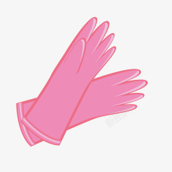 粉色圆弧手套元素矢量图素材