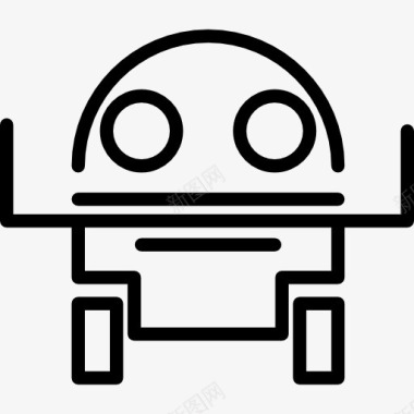 象征机器人的轮廓一圈图标图标