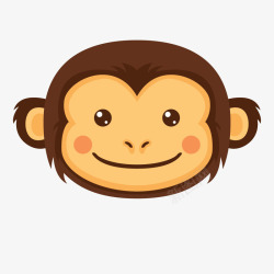 猴子头卡通棕色猴子头高清图片