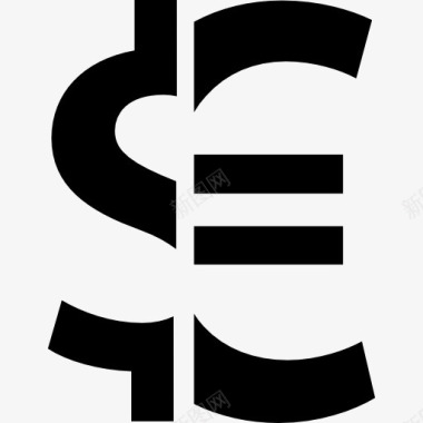 美元兑欧元货币符号图标图标