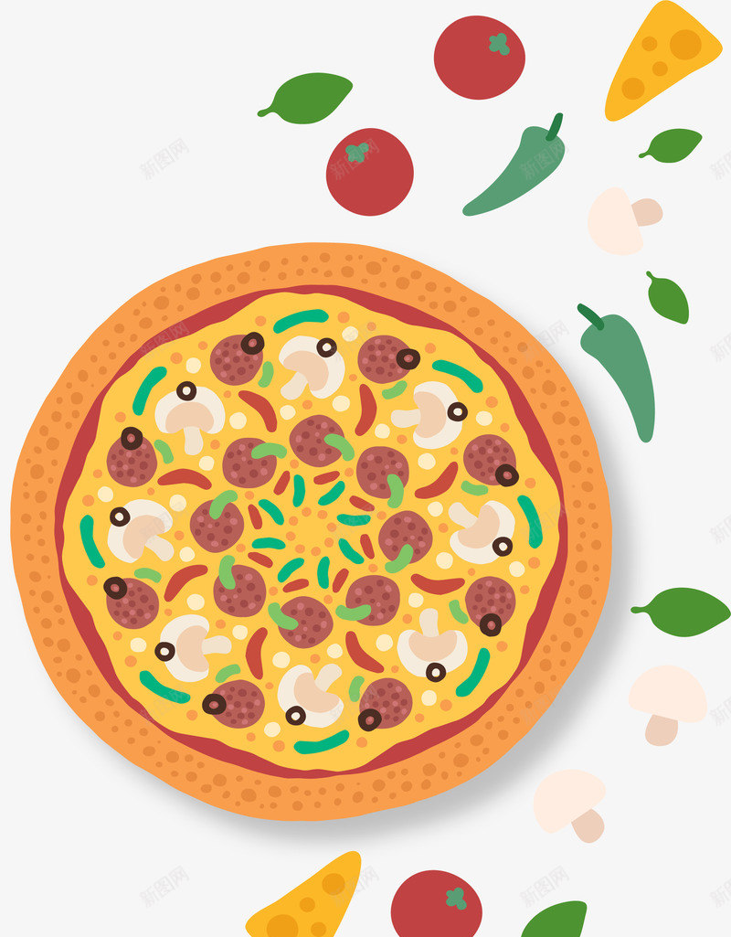 墨西哥热辣披萨png免抠素材_88icon https://88icon.com 培根蘑菇披萨 热辣披萨 矢量素材 美味披萨 芝士披萨