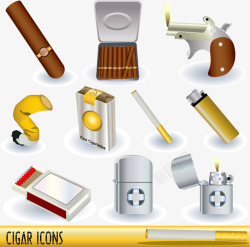 雪茄与打火机香烟火机系列高清图片