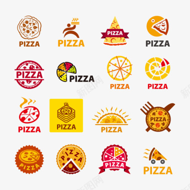 披萨集合LOGO标志图标图标