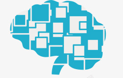 蓝色的科技智能大脑素材