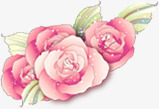 粉色手绘花朵风光素材