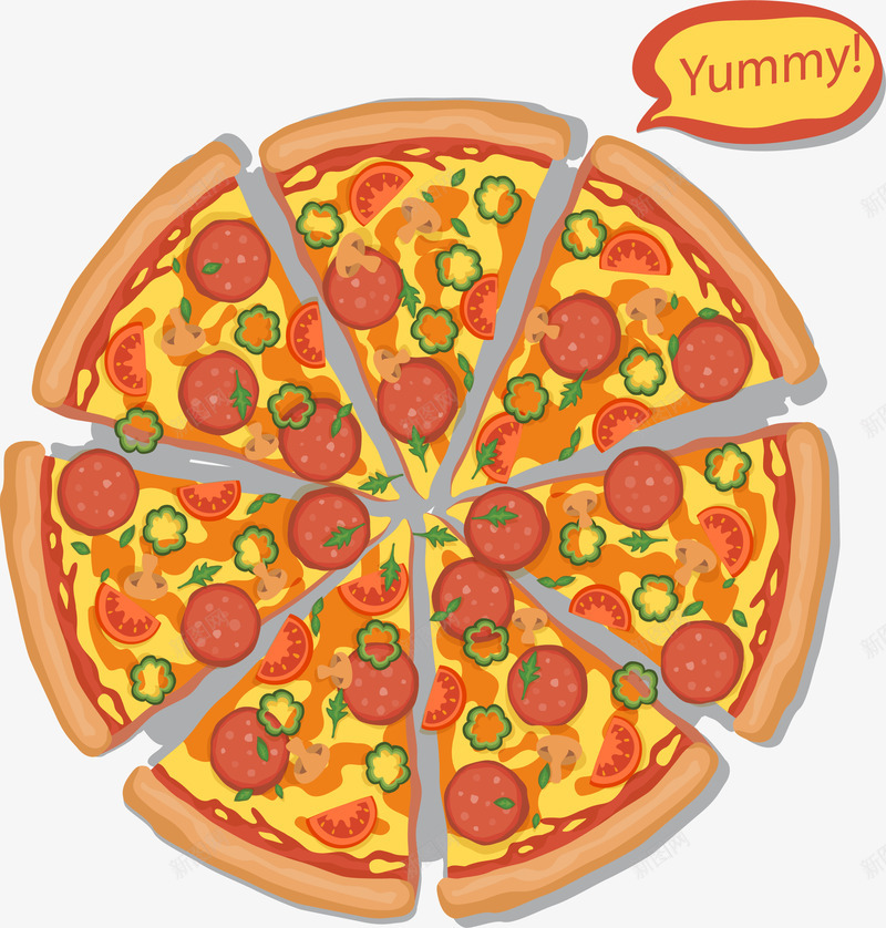 美味的香肠披萨png免抠素材_88icon https://88icon.com 烤披萨 矢量素材 芝士披萨 香肠披萨