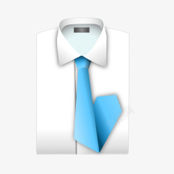 白色衬衣蓝色领带素材