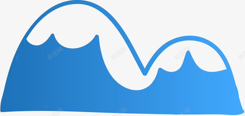 蓝色雪山图png免抠素材_88icon https://88icon.com 卡通图案 山 山坡 山峰 山顶 扁平化小山 扁平小山 旅游 蓝色 郊外 雪山 高山