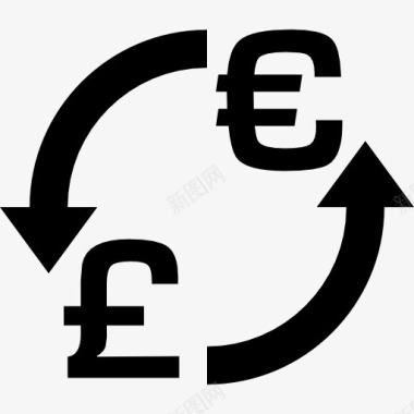 钱币转换货币兑换欧元英镑图标图标