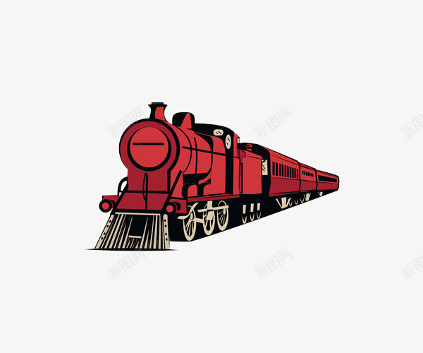 红色涂装的火车png免抠素材_88icon https://88icon.com 旧式火车 火车 红色 蒸汽火车
