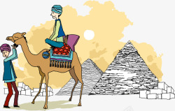 沙漠骑骆驼素材