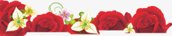 红色卡通玫瑰花朵装饰素材