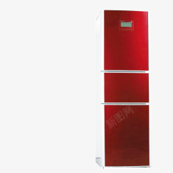 红色智能冰箱素材