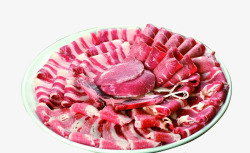 韩式食材精美的肥牛卷高清图片