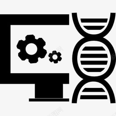 计算机接口细胞分析图标图标