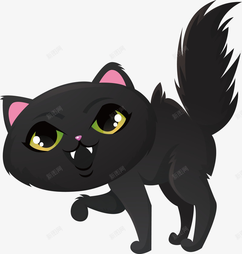 诡异的黑猫矢量图ai免抠素材_88icon https://88icon.com 万圣节 受到惊吓的猫 恐怖黑猫 炸毛猫 炸毛黑猫 矢量png 矢量图 诡异黑猫 黑猫