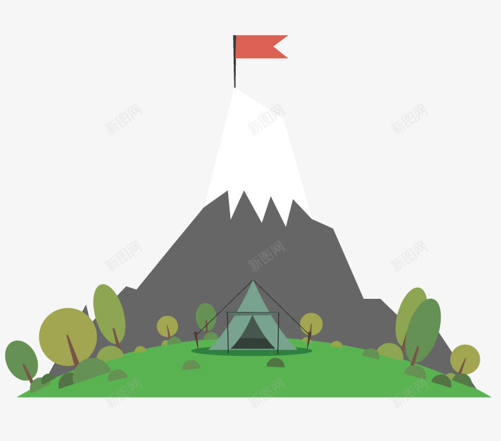 手绘露营帐篷png免抠素材_88icon https://88icon.com png素材 免费png 山 帐篷 雪山 露营