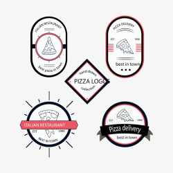 意大利披萨餐馆标签素材