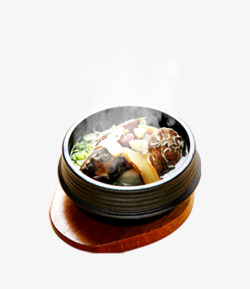 令人有食欲砂锅冒热气养生美食素材