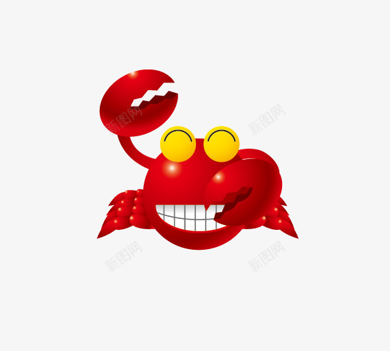 举手的大螃蟹png免抠素材_88icon https://88icon.com 动物 卡通动物 卡通螃蟹 白色 红色 高举手臂 黄色