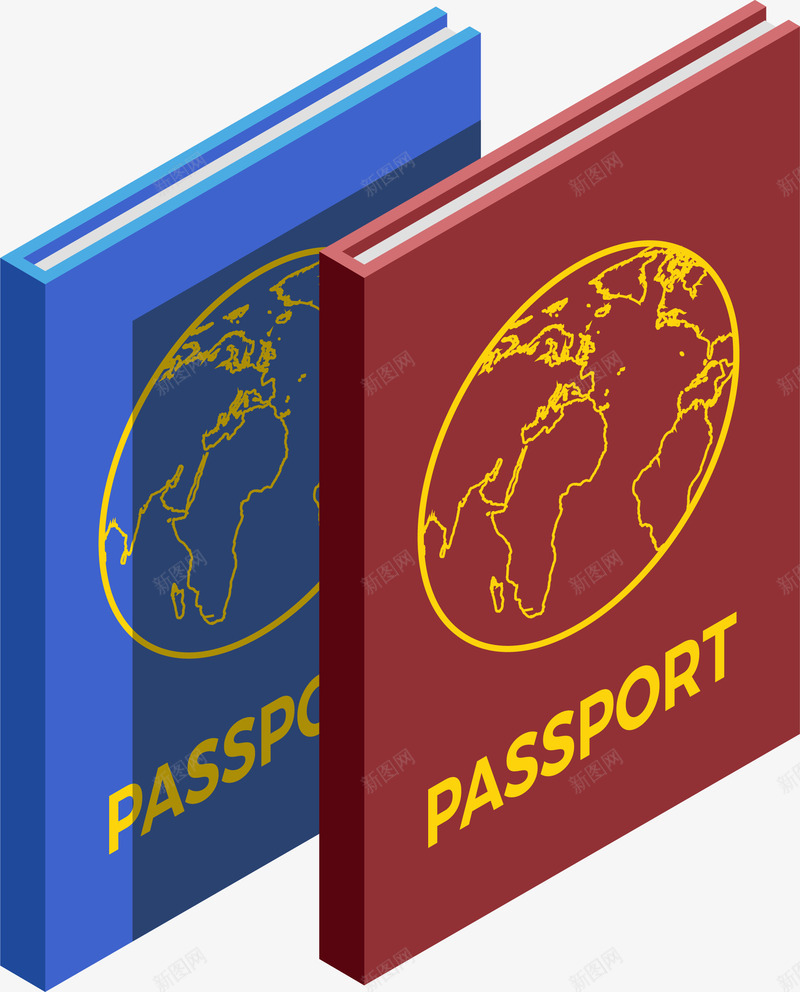 红蓝通行证png免抠素材_88icon https://88icon.com PASSPORT 免抠PNG 夏季旅游 夏日旅行 护照 旅行 本子 证件