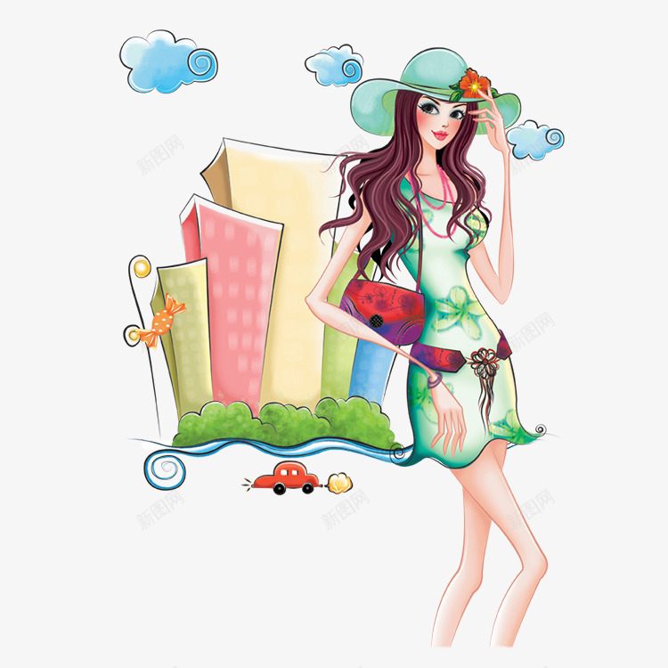 韩式美女插画png免抠素材_88icon https://88icon.com 插画 美图 美女 韩式卡通画