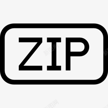 概述zip文件的圆角矩形界面符号图标图标