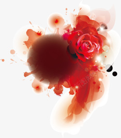 红色玫瑰底纹装饰矢量图素材