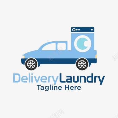 logo语言汽车蓝色卡通洗车图标图标