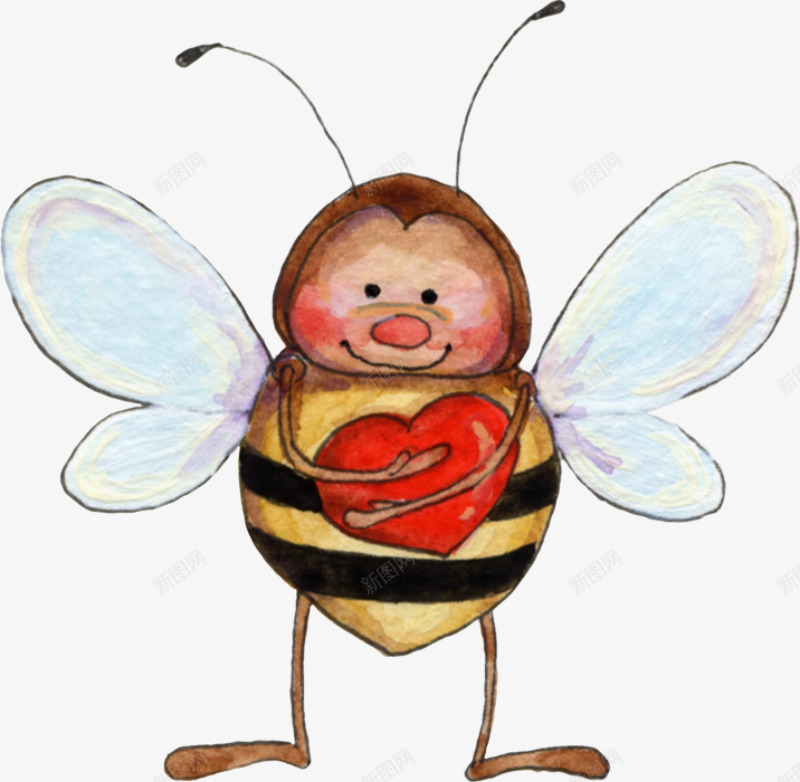 手绘卡通小蜜蜂png免抠素材_88icon https://88icon.com 儿童 勤劳的小蜜蜂 卡通 小精灵 童话 蜜蜂 黄色