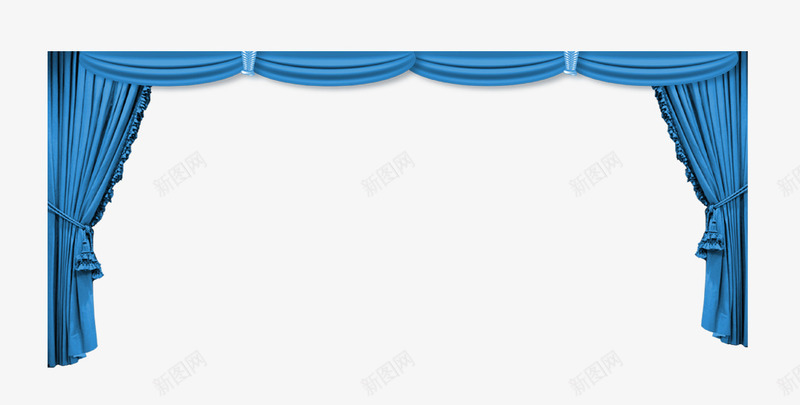 蓝色幕布幕帘png免抠素材_88icon https://88icon.com 幕布 幕帘 蓝色