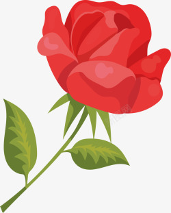 精美红色玫瑰花朵矢量图素材