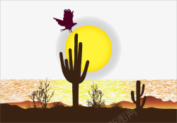 沙漠场景插图矢量图素材