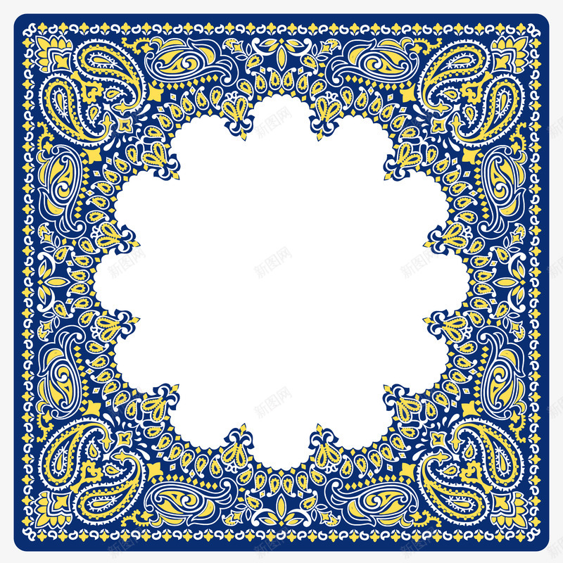 韩式边框png免抠素材_88icon https://88icon.com 花纹 蓝色 边框