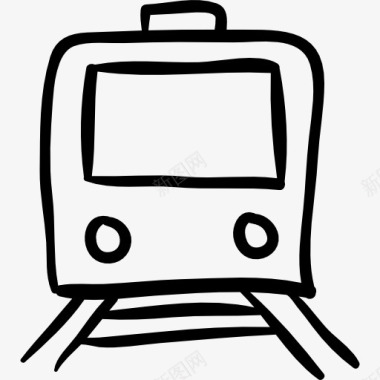 轨道交通火车手绘轮廓图标图标