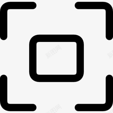 矩形在一个长方形的广场四角图标图标