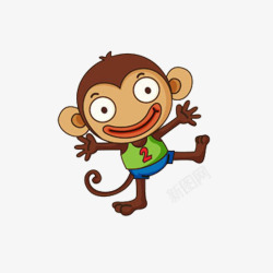 跳跃的卡通小猴子素材