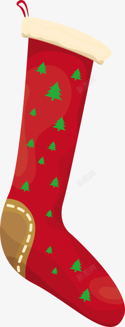 绿色圣诞树袜子素材