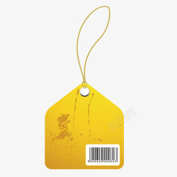 黄色商品牌价码牌条形码矢量图素材
