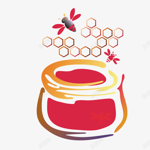 可爱卡通手绘蜜蜂蜜蜂罐png免抠素材_88icon https://88icon.com 可爱卡通手绘 蜜蜂 蜜蜂罐