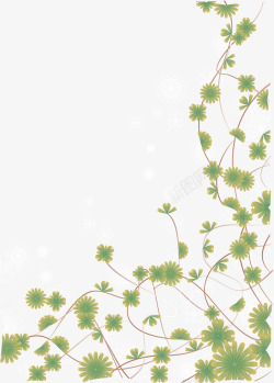 绿色树叶韩式背景装饰花纹素材