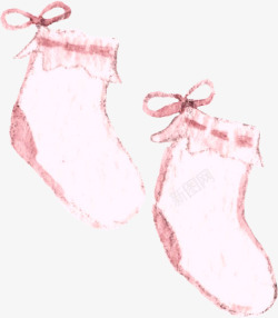 婴儿卡通手绘水彩袜子素材