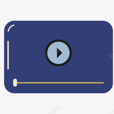 视频PNG矢量图蓝色圆角光泽视频卡通图标矢量图图标
