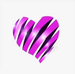紫色缎带爱心七夕素材