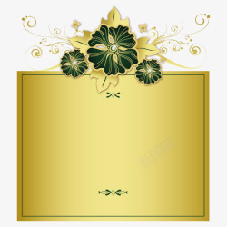 金色华丽深色花纹图案边框素材