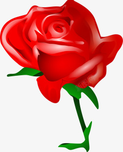 手绘一束红玫瑰素材